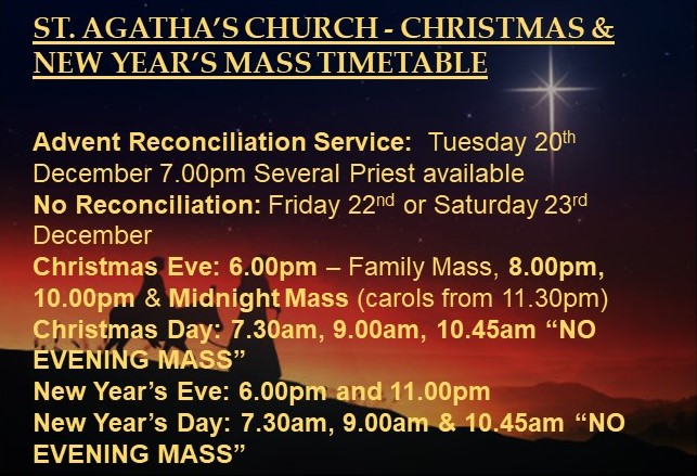 Christmas Timetable 2022