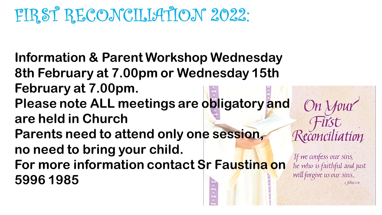 First Reconciliation Info Session
